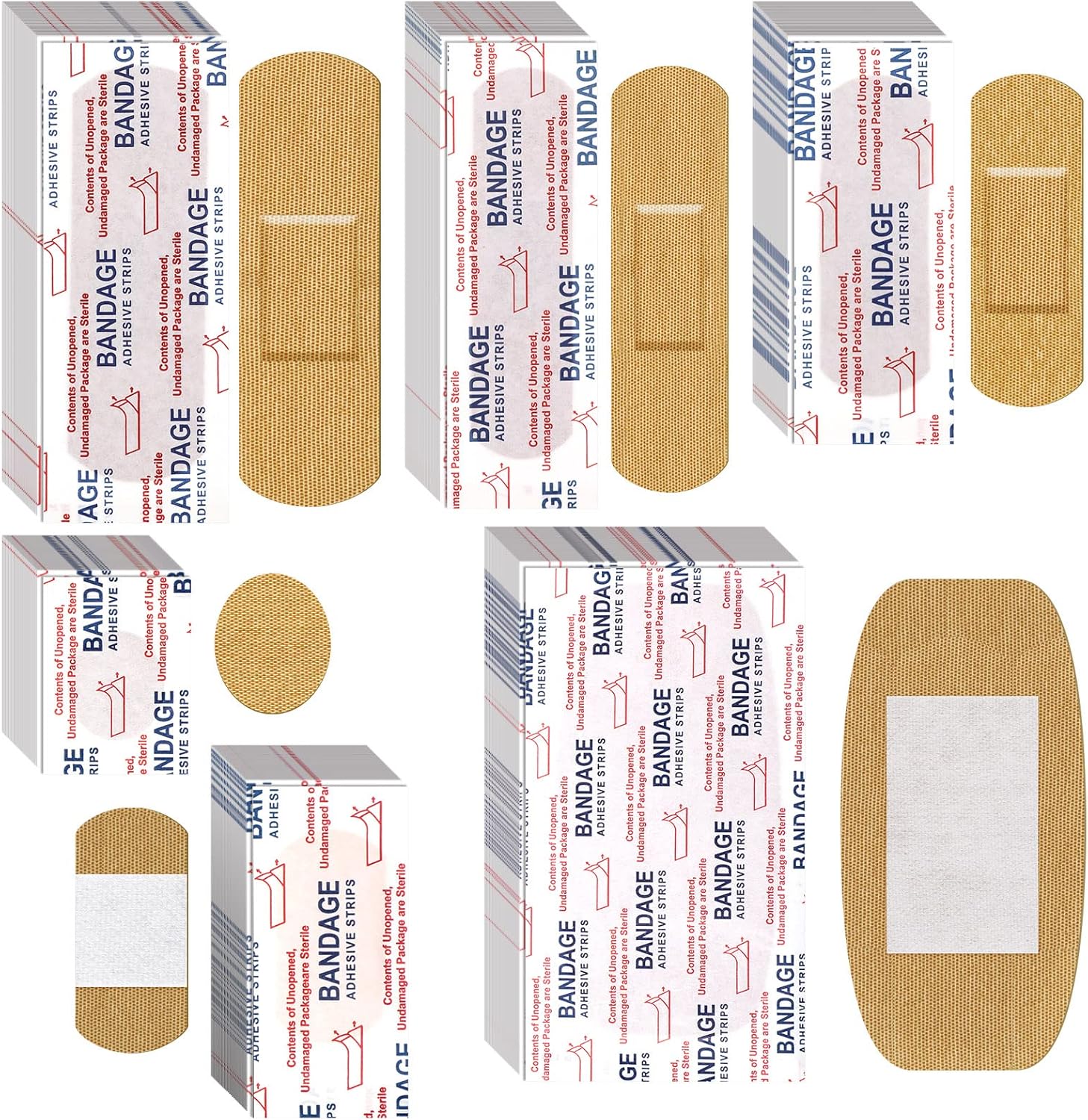 Assorted Bandages, Flexible Fabric Adhesive Bandages Family