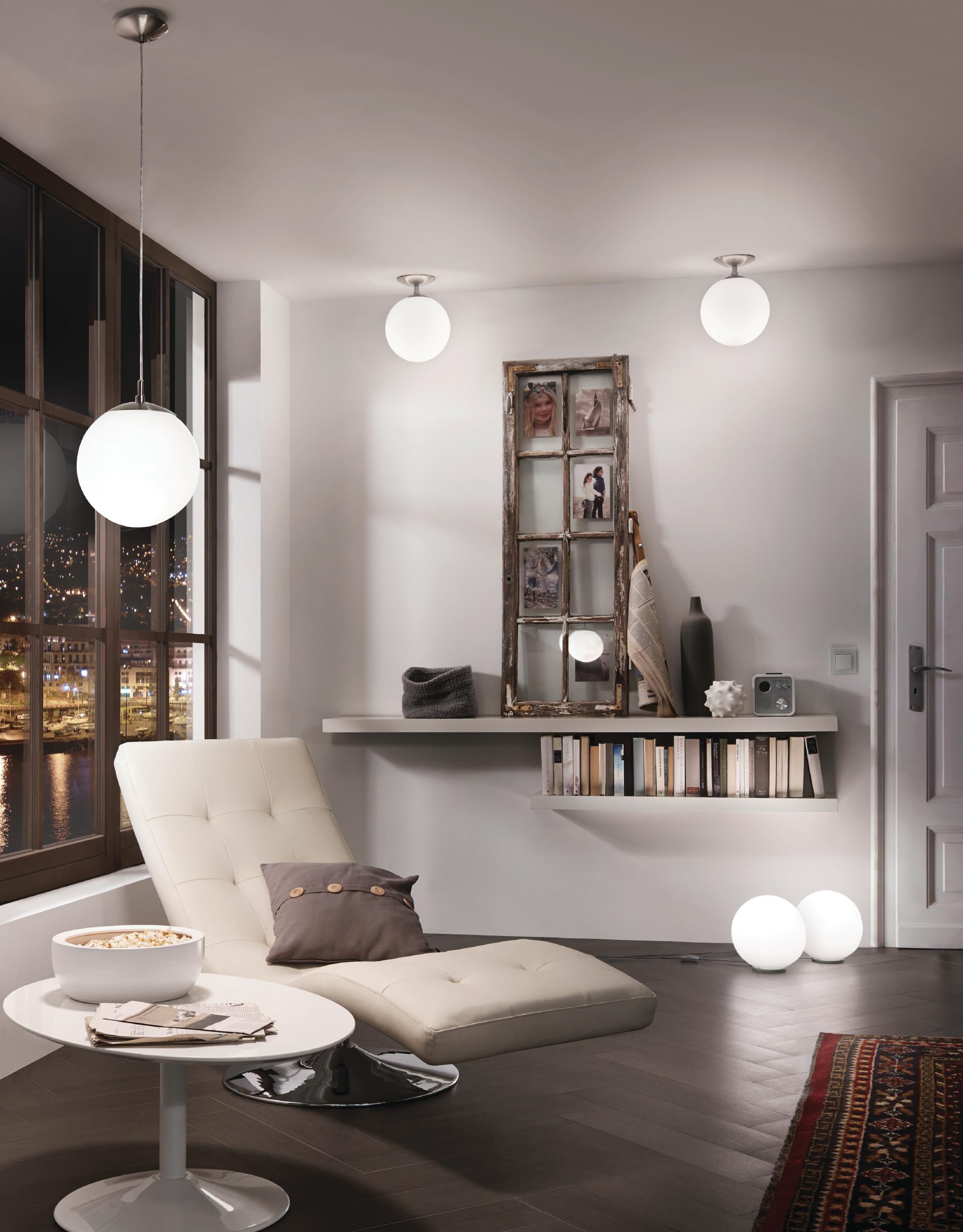EGLO 85263 RONDO soffitto lampada a sospensione con opale opaco vetro diametro 30 CM OPACO nickel