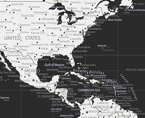 Miniatura 8 de Push Pin World Map Foam Board Mounted, Sizes 24x36, 16x24, Large Travel Map (24x36)