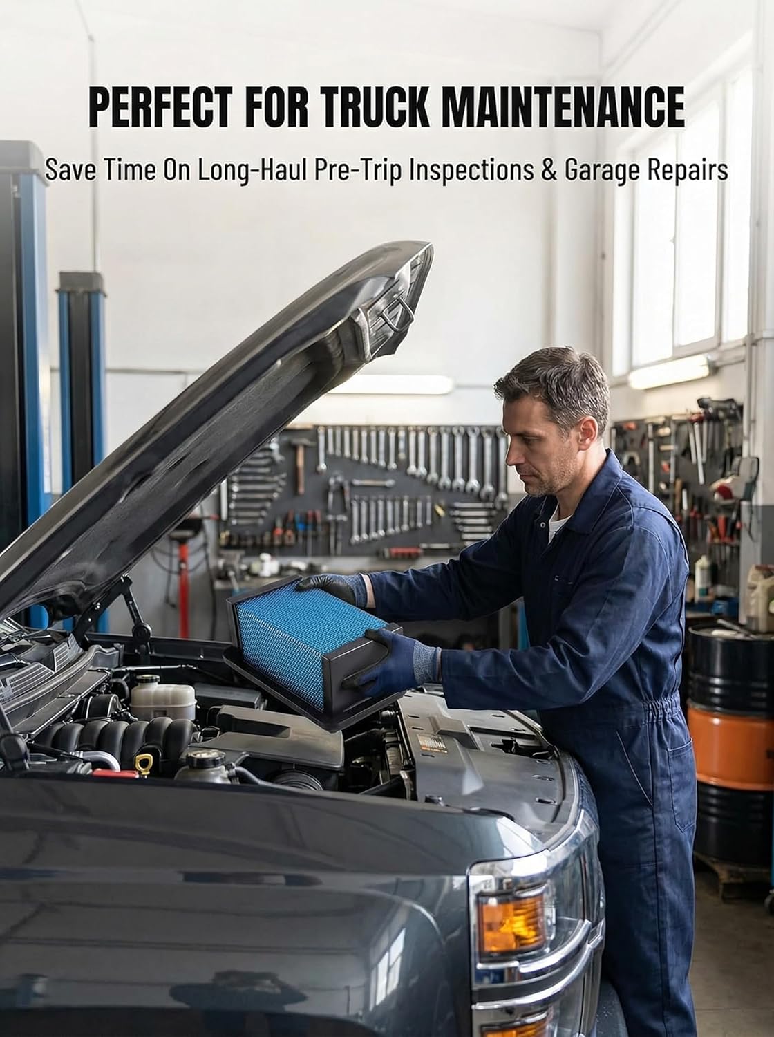 P643133 Air Filter Compatible with Chevrolet Silverado 4500HD 5500HD 6500HD 6.6L V8 Diesel Engine (2019-2024) Replace 19405680 2518540C1