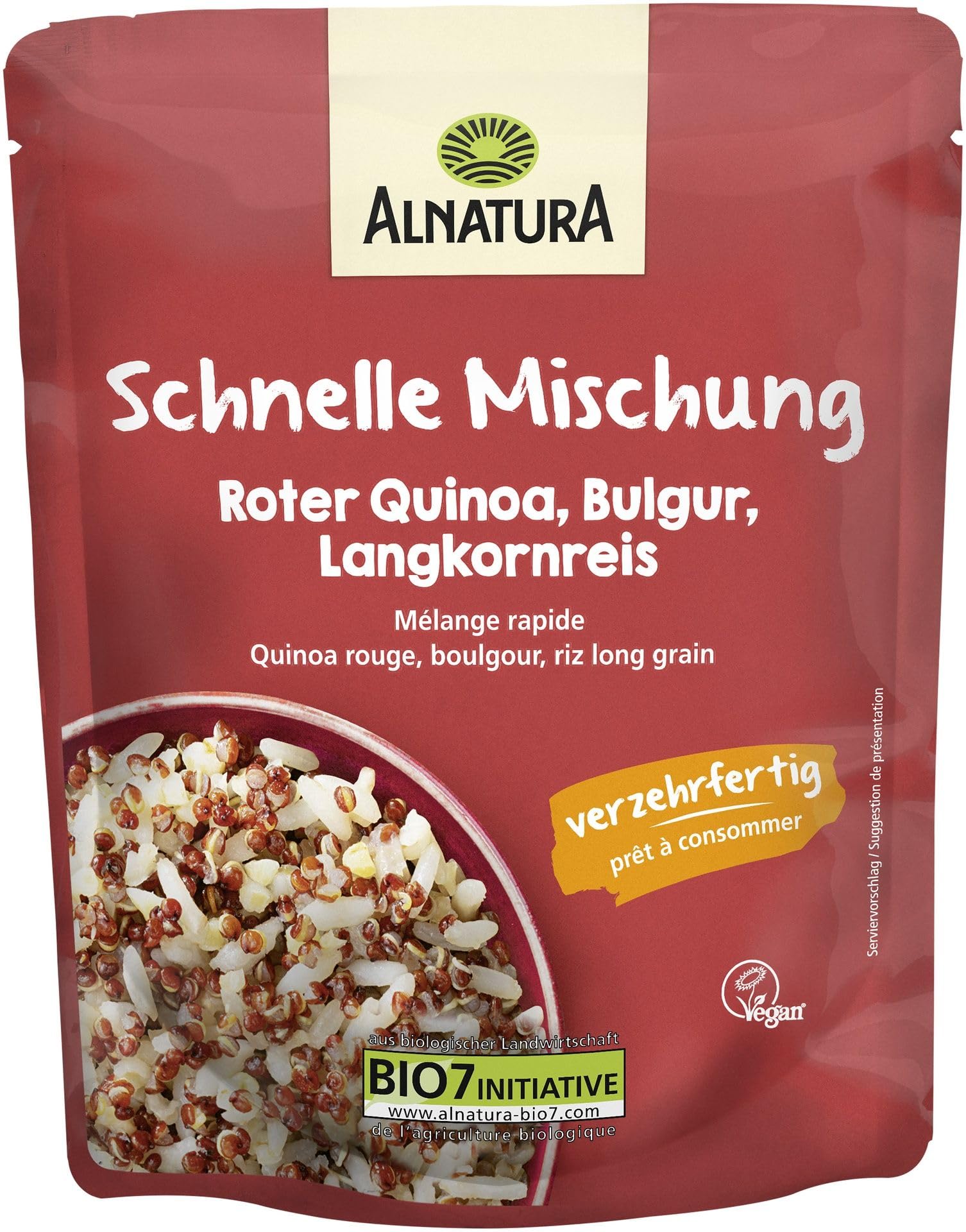 Alnatura Schnelle Mischung Roter Quinoa, Bulgur, Langkornreis, 250 g