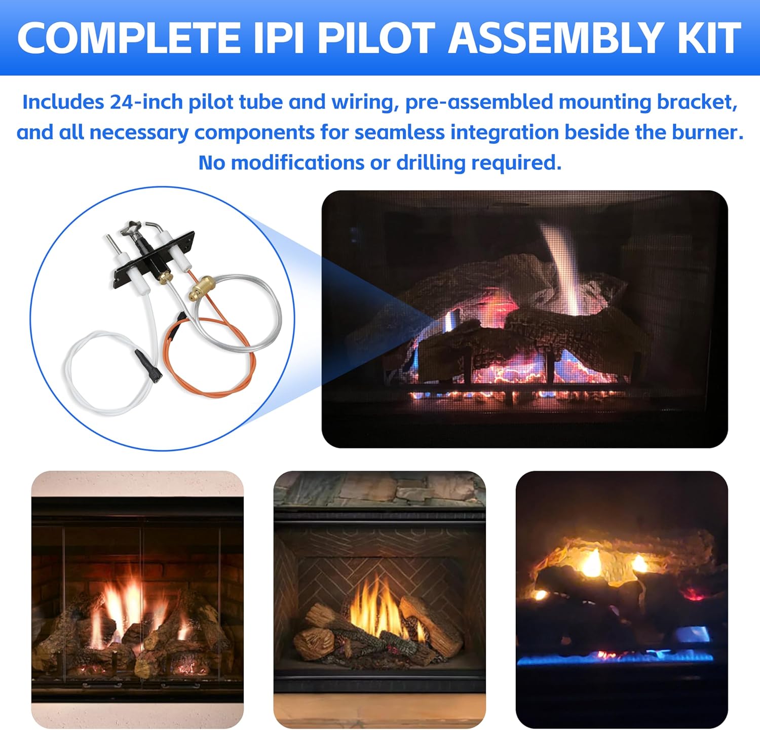 4021-422 Heat N Glo Fireplace Parts for Heatilator, IPI Pilot Assembly Natural Gas ND4236I ND3630I,SL-550TRS
