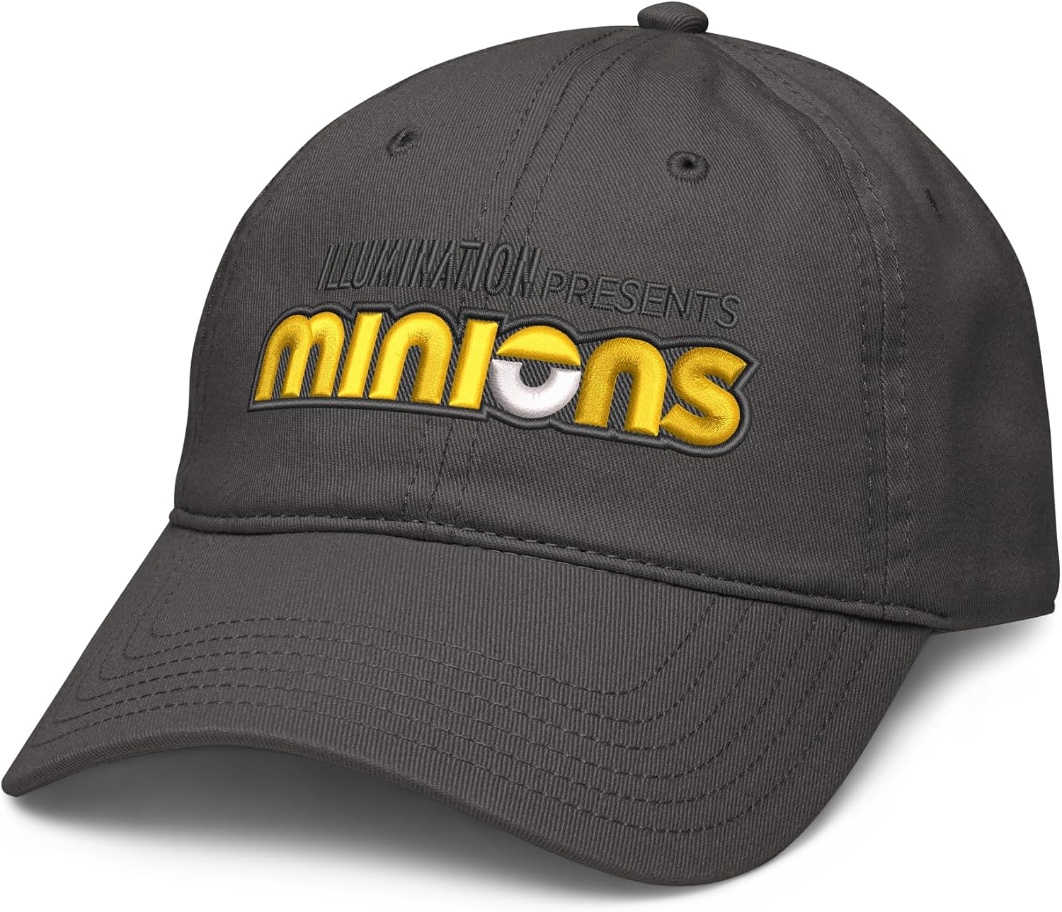 Minions Iconic Logo with Illumination Text Adjustable Puff Embroidered Baseball Hat
