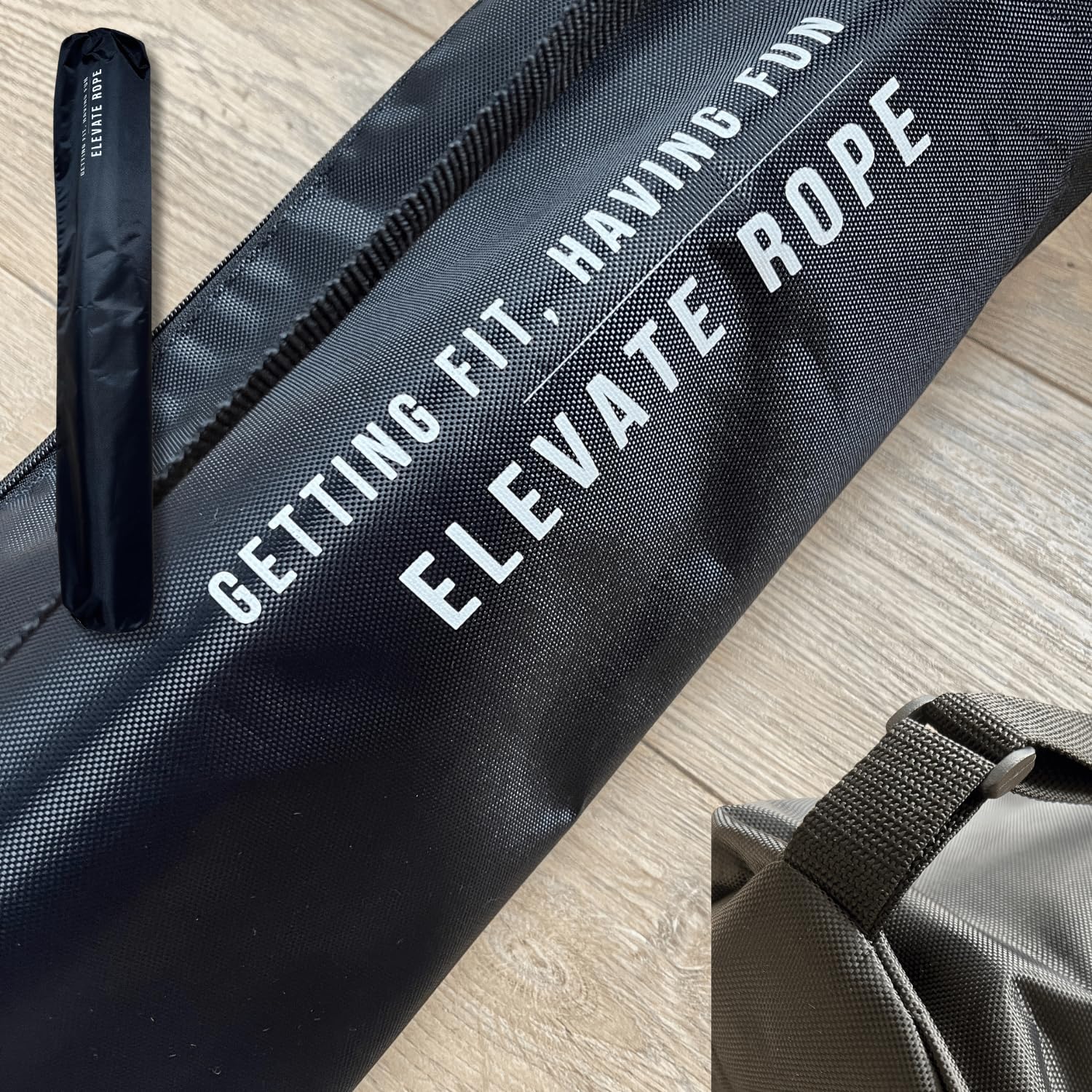 Elevate Rope - Tappetino portatile per corda da salto inclusa borsa da trasporto - Tappetino antiscivolo per esercizi di grandi dimensioni - Tappetino per corda da salto interno/esterno - Spessore 6