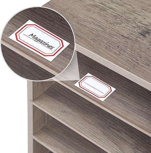 Miniatura 7 de HOOBRO Organizador de literatura, 27 compartimentos, organizador de correo de madera, clasificador de literatura de encimera con estantes ajustables