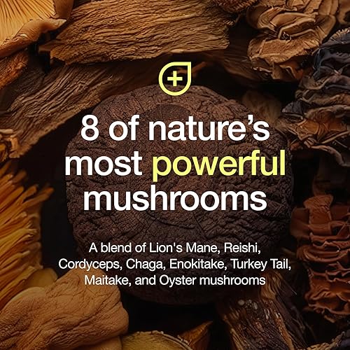 Miniatura 4 de Fresh Nutrition 8 cápsulas orgánicas de complejo de hongos, hechas con cuerpos fructíferos, melena de león, reishi, cordyceps, chaga, enocitake,