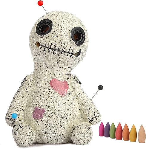 zyxddd Voodoo Doll Cono Quemador de incienso de resina, soporte de incienso de escritorio, decoración de resina adecuada para escritorio dormitorio