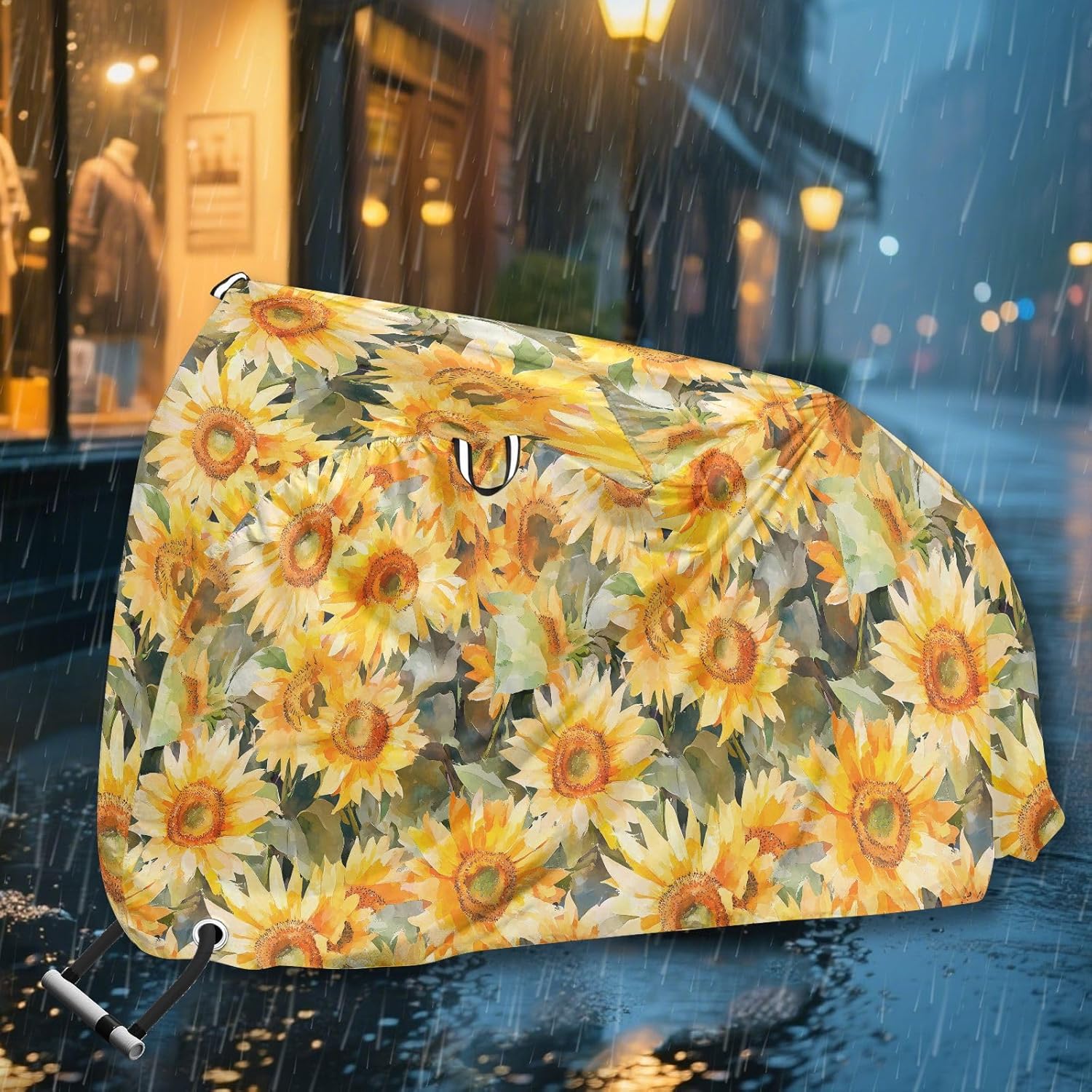 Sunflower Oil Painting Bike Cover Waterproof Outdoor Exercise Bike Cover Bikes Accessories