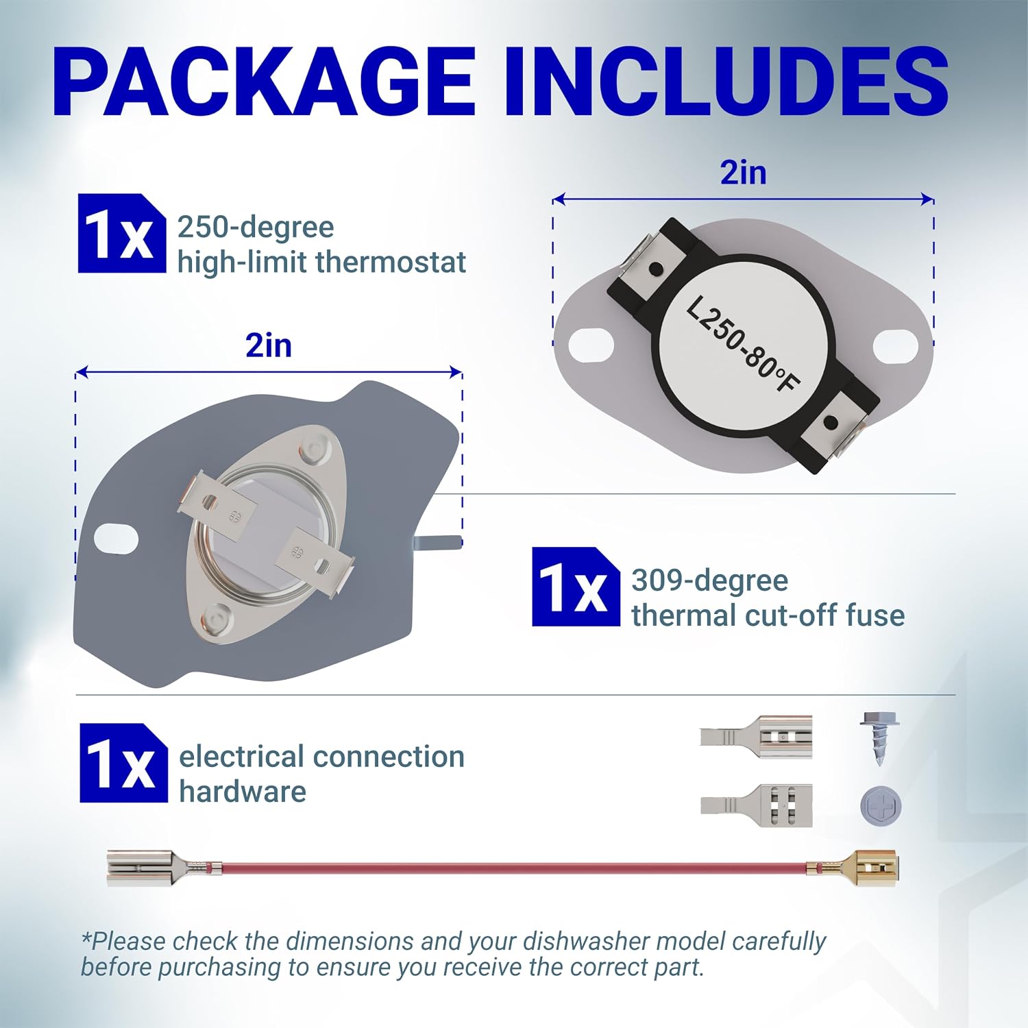 Upgraded 279816 Dryer Thermal Cut-off Kit - Compatible with Whirlpool Kenmore Maytag Amana Dryers - Replaces 3399848 AP3094244 PS334299 3977393 WED6200SW1 NED4600YQ0 NED4600YQ1 NED4655EW1