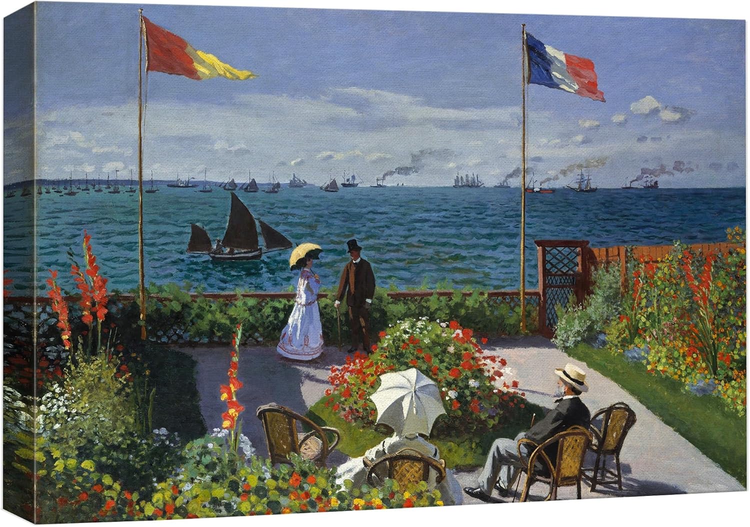 wall26 Famous Painting of Garden at Sainte Adresseby Claude Monet Gallery 16x24 inches