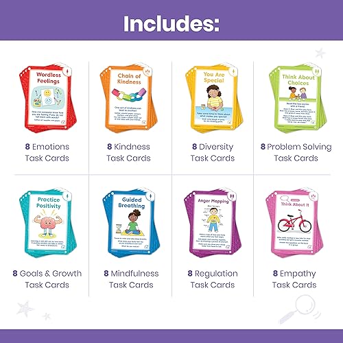 Miniatura 8 de hand2mind Tarjetas de tareas socioemocionales para mayores de 3 años, aprendizaje socioemocional, juguetes de terapia de juego para consejeros,