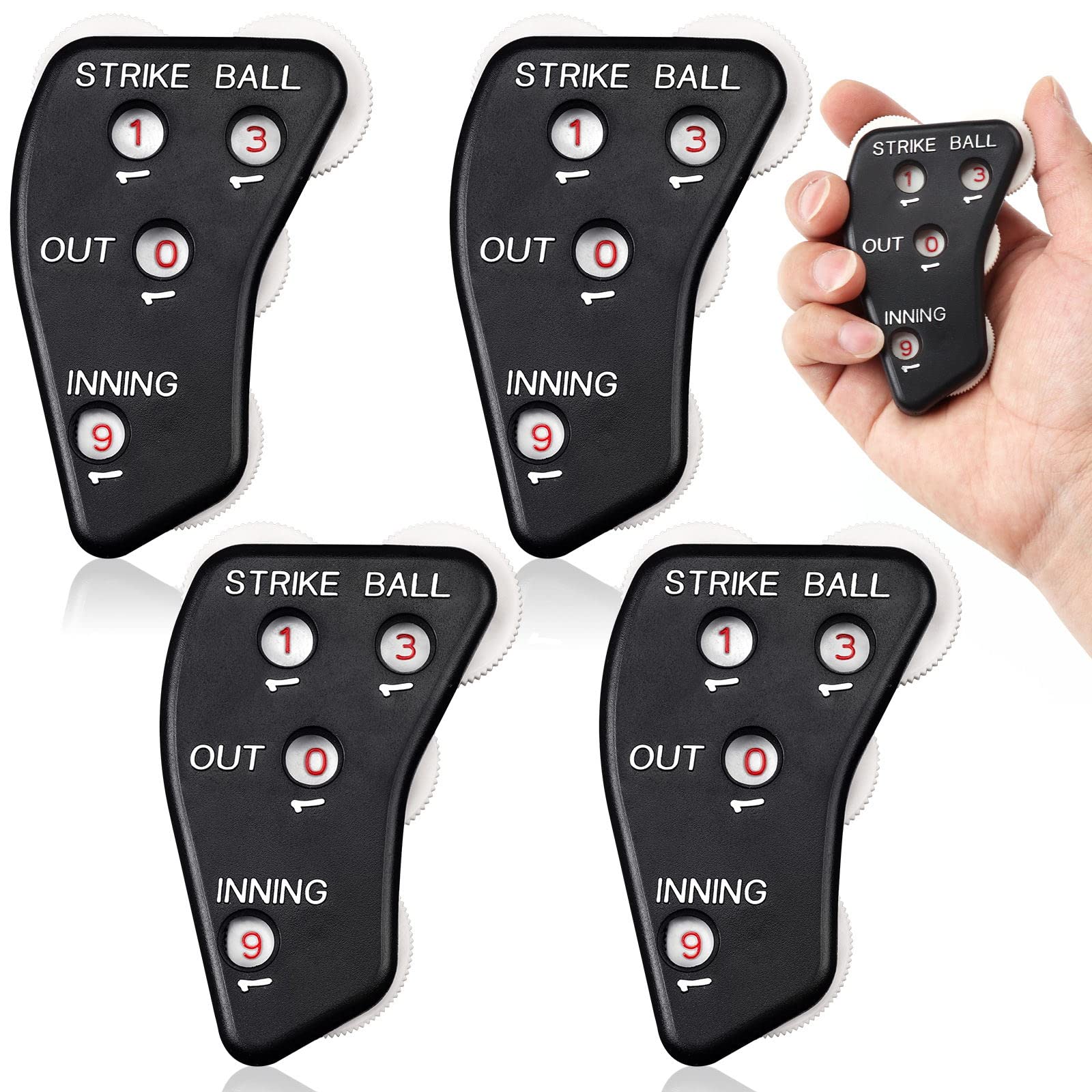 4-Dial Umpire Indicator Umpire Accessories Set Baseball Counter Clicker Baseball Umpire Gear Umpire Gear Set for Softball
