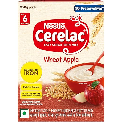 CERELAC Baby Food Cereal No Preservatives Wheat Apple for 6