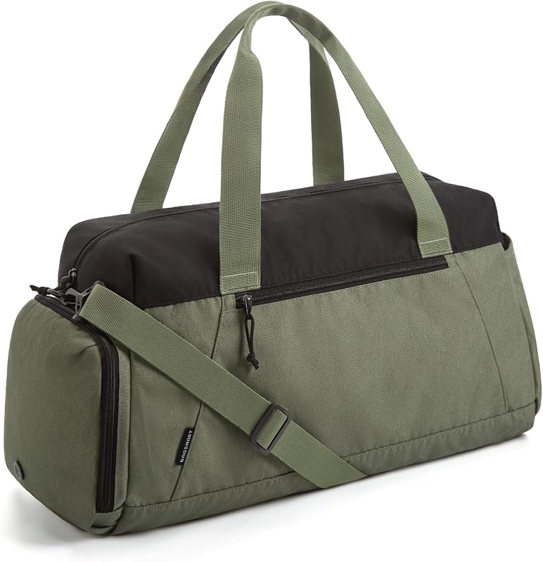 Gym Bags for Men Women, Foldable Travel Duffle Bag, Lightweight Weekender Duffel Bag With Shoe Compartment, Water Resistant Workout Duffle Sports Bag for Travel Yoga, Army Green