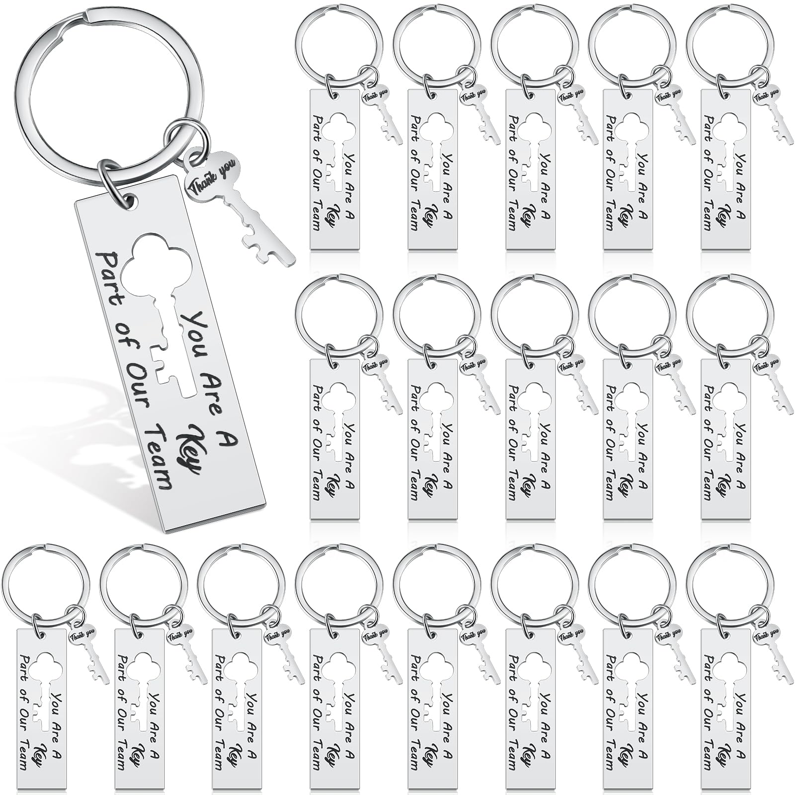 Sasylvia Team Appreciation Keychain Gift for Employee Thank You Keyring Bulk for Coworker Staff Teacher Nurse