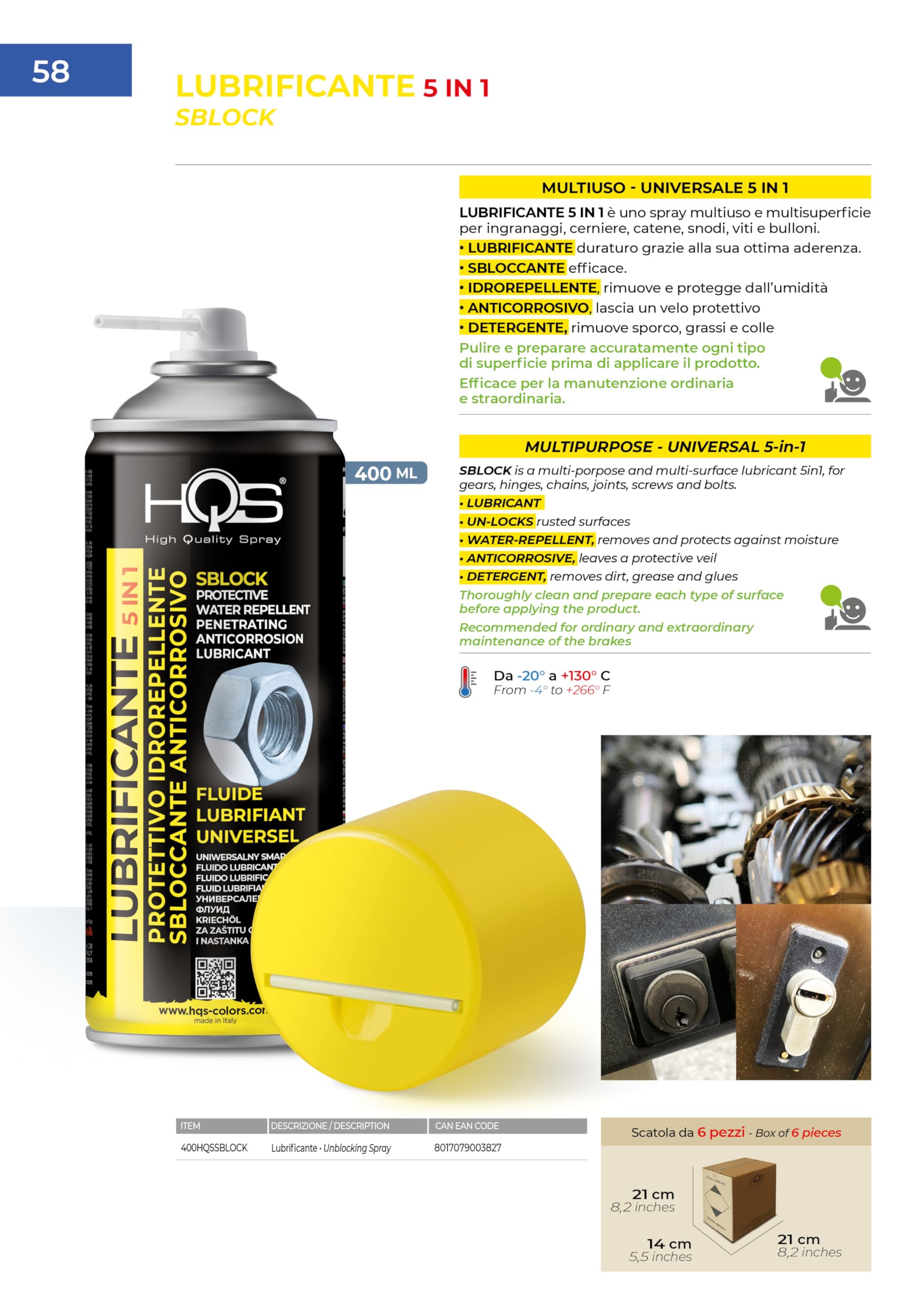 HQS Bomboletta Spray Sbloccante Lubrificante 5in1 400ml (12)