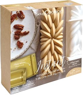 ScrapCooking – Backformen-Set für Weihnachtskuchen Instant – Silikonform mit Einsatz, Backmatte und Rezept für Backwaren – weiche Rinne zum Backen – 1940, Sofortig