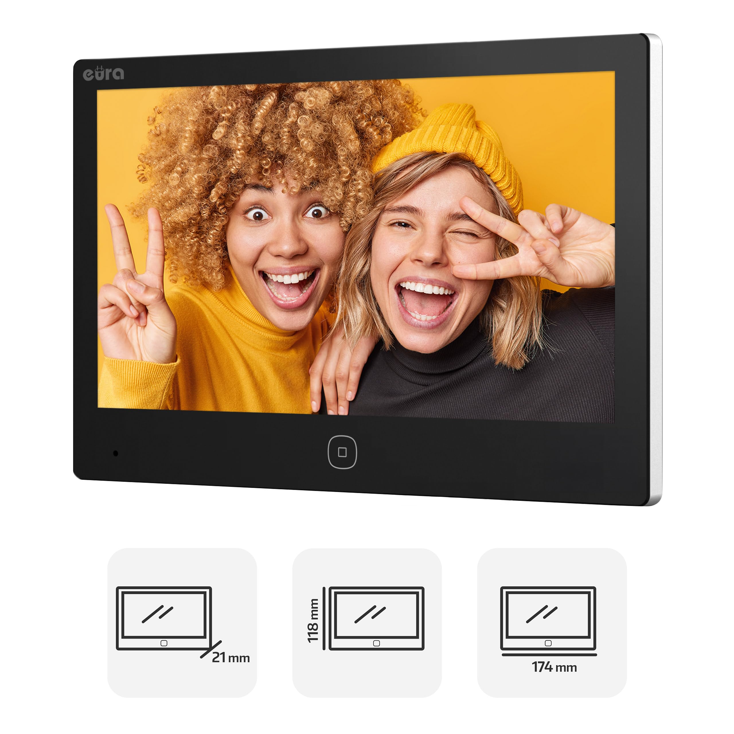 EURA VDP-45A3-2TY VDP-49A3-2TY TUYA wideodomofon WiFi, AHD, RFID, kolorowy monitor 7", dwuprzewodowy, czarny