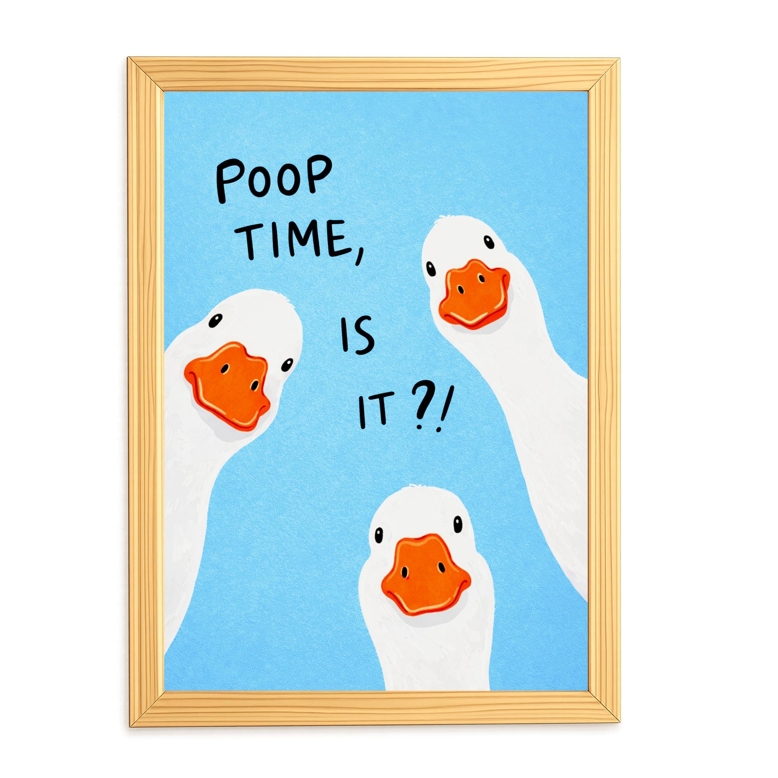Mira Mest Framed Bathroom Wall Decor | Funny Quotes & Cute Animal Art Prints | Quirky Toilet Signs & Guest Bath Decorations | Minimalist Black & White Washroom Signs | Ready to Hang Toilet Humor for Home & Powder Room (Poop Time)-image-16