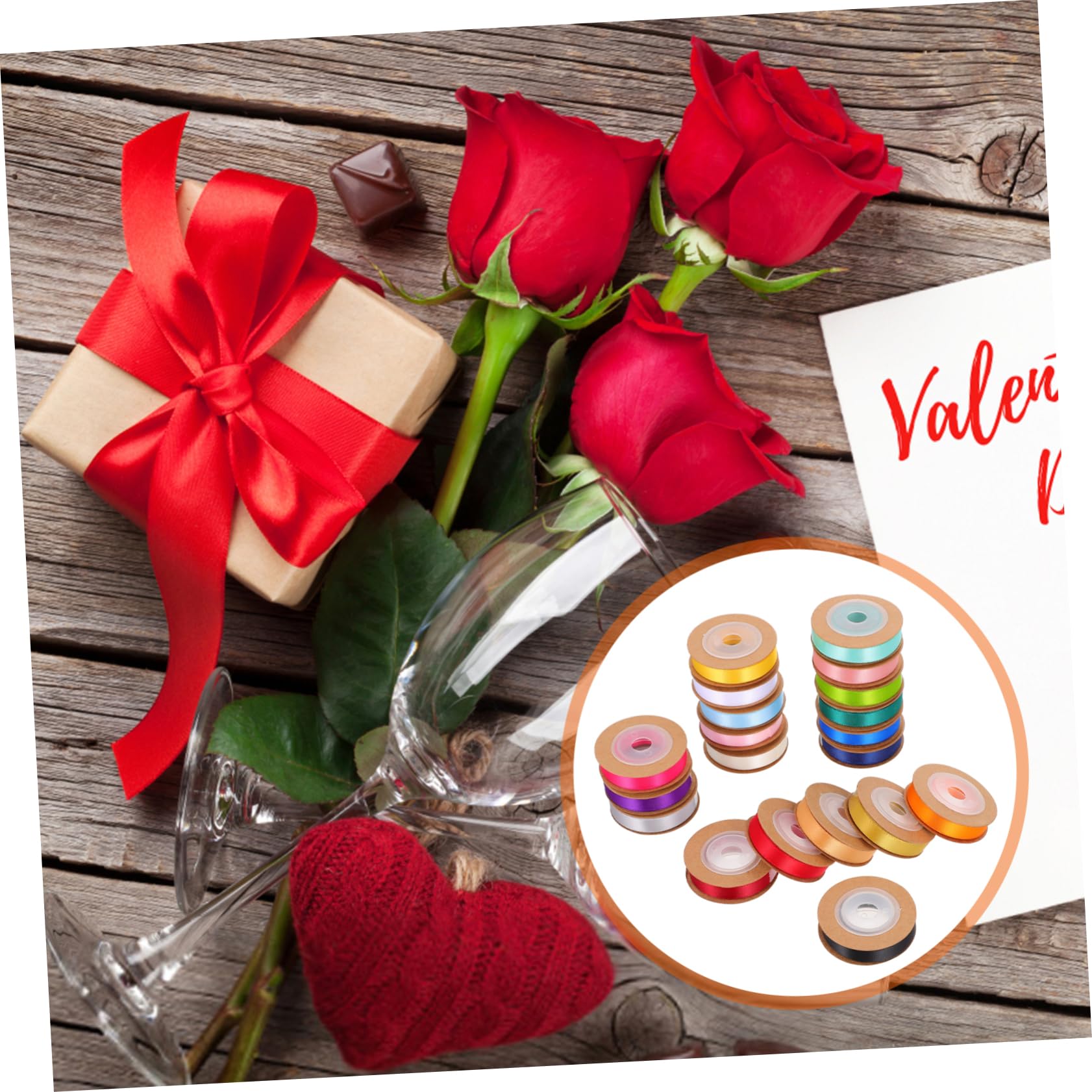 Housoutil 20 Nastro Decorativo Poliestere Doppio Set per Confezioni Regali Decorazioni Feste e Matrimoni Facile da Usare e Conservare