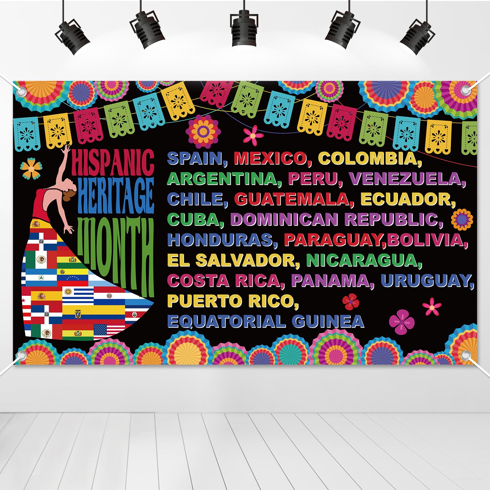 Hispanic Heritage Month Banner – Lateinamerikanische Gartenflagge, 31 X 45 Cm, Aus Leinen, Für Zuhause, Schule & Feiern