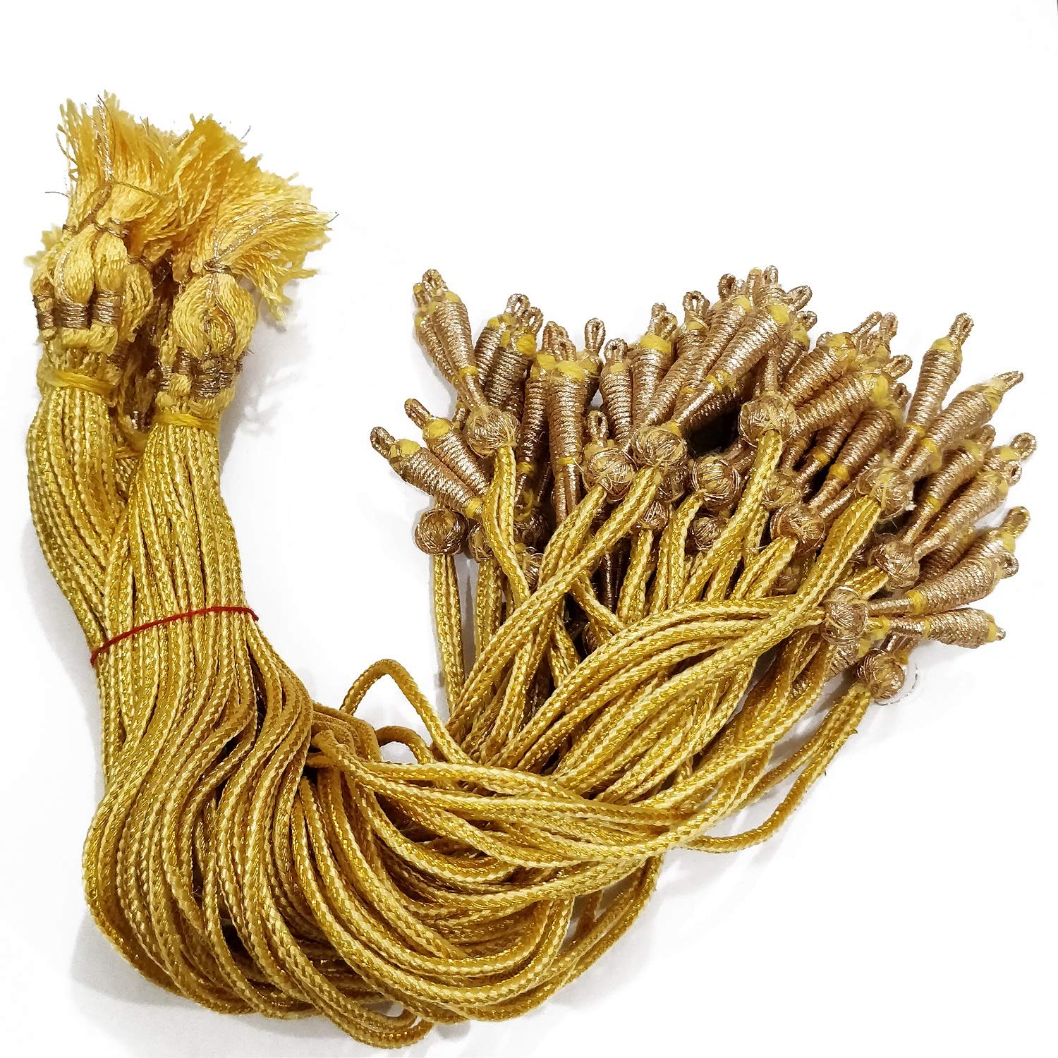 Excellentcrafts Gold Color 10 Inch Zari Thread Braided Zari Silk Dori Necklace Dori with Cream Silk Thread Tassel (B086RLWYCV) Amazon Price History, Amazon Price Tracker