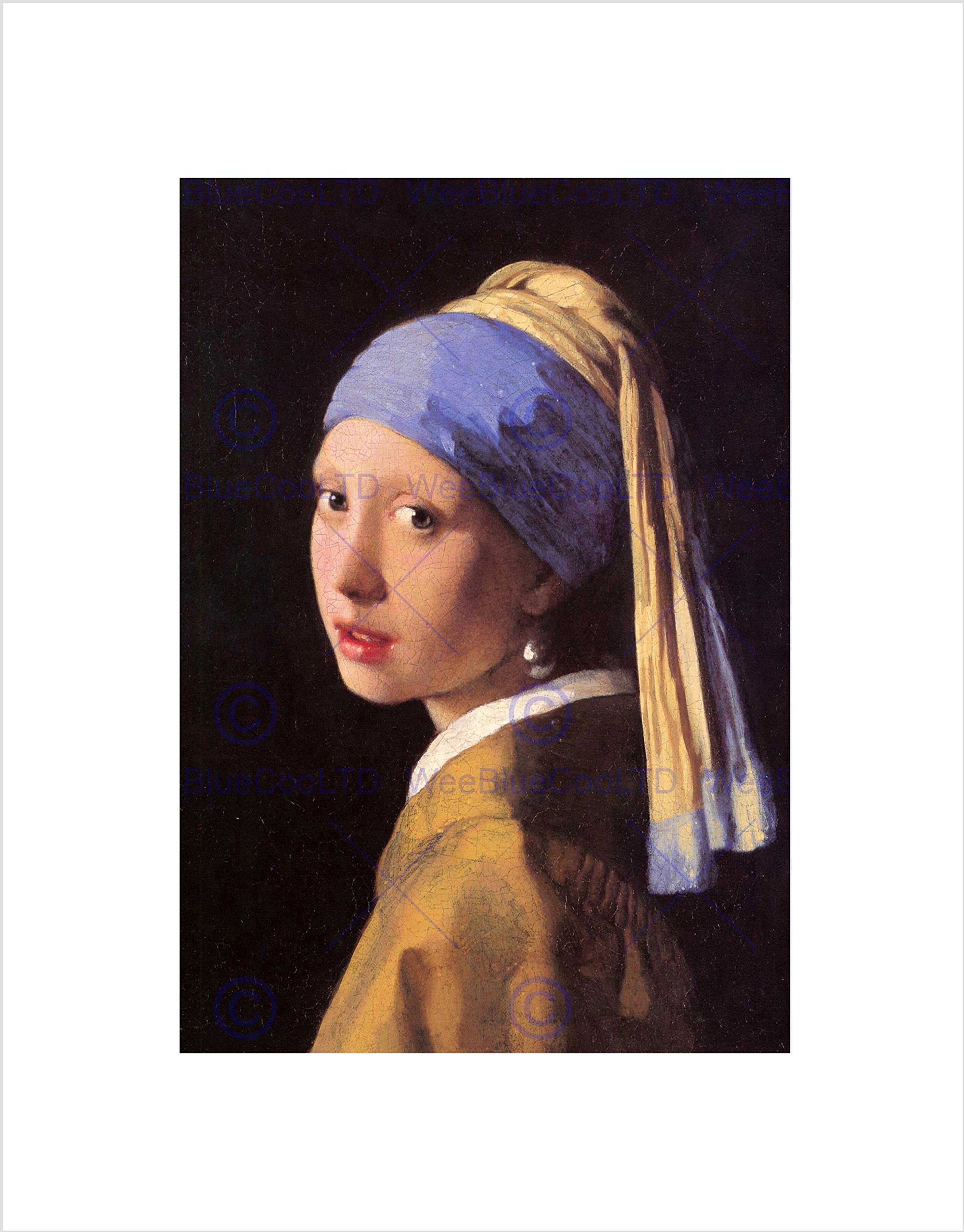 Wee Blue Coo Vermeer Girl With Pearl Earring Old Master Wall Art Print