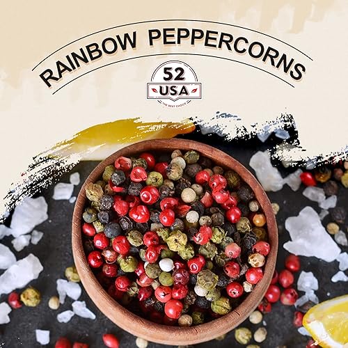 Miniatura 3 de 52USA Granos de pimienta arcoíris de 12 onzas granos de pimienta para molinillo granos de pimienta blanca entera granos de pimienta roja granos de