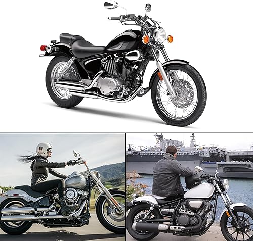 Miniatura 6 de Universal 0.394 in 0.315 in cromo motocicleta retrovisión lateral espejos mango barra extremo