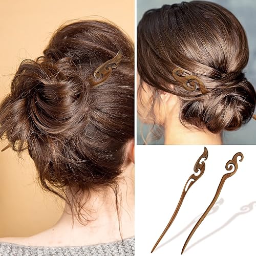 Miniatura 9 de 8 palillos de madera para el cabello, palillos japoneses para mujeres, para hacer moños, palillos chinos para mujeres, cabello largo, hechos a mano,