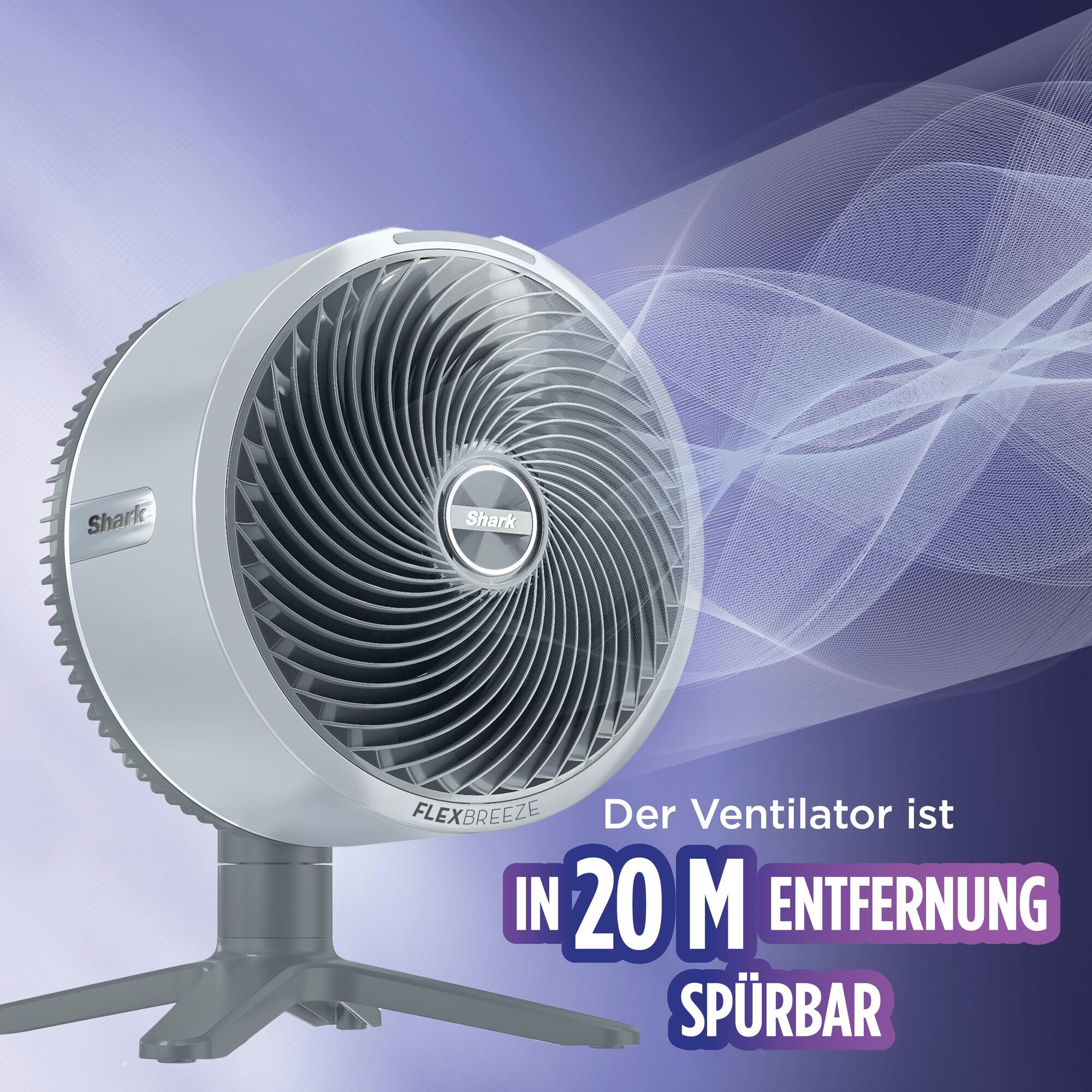 Shark FlexBreeze TableMate Akku-Ventilator, 24h Laufzeit, Hochgeschwindigkeits-Kühlung, 20 m Reichweite, 5 Geschwindigkeiten, Oszillation, Fernbedienung FA150EU
