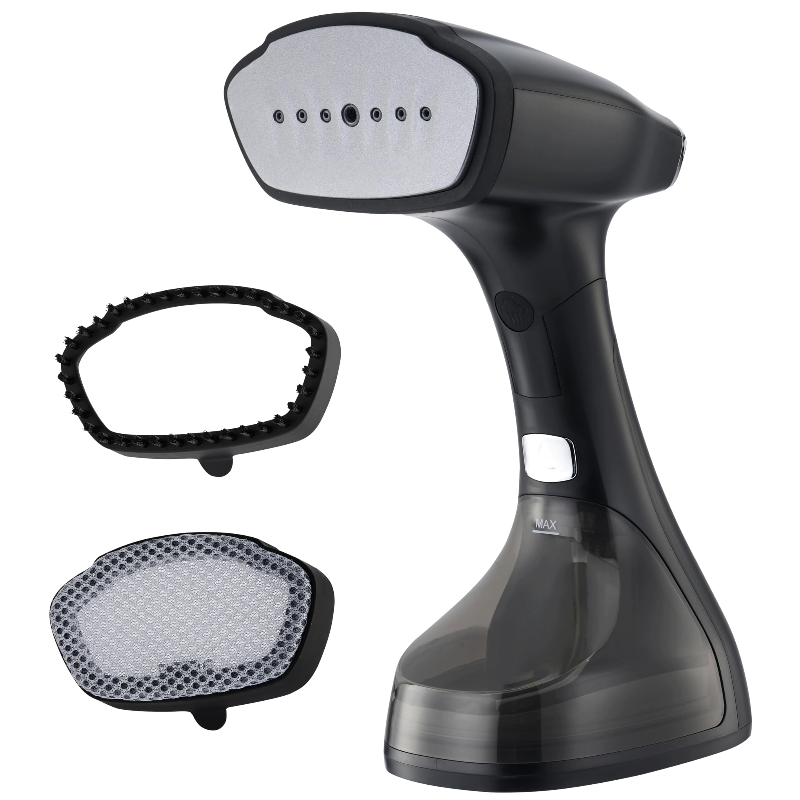 KLAMER Dampfglätter, 280 ml Wassertank, Dampfleistung 25g/min, 1800W, 2 Aufsätze geeignet für alle Stoffe von Seide bis Baumwolle, klappbar für Zuhause, Reisen und Büro
