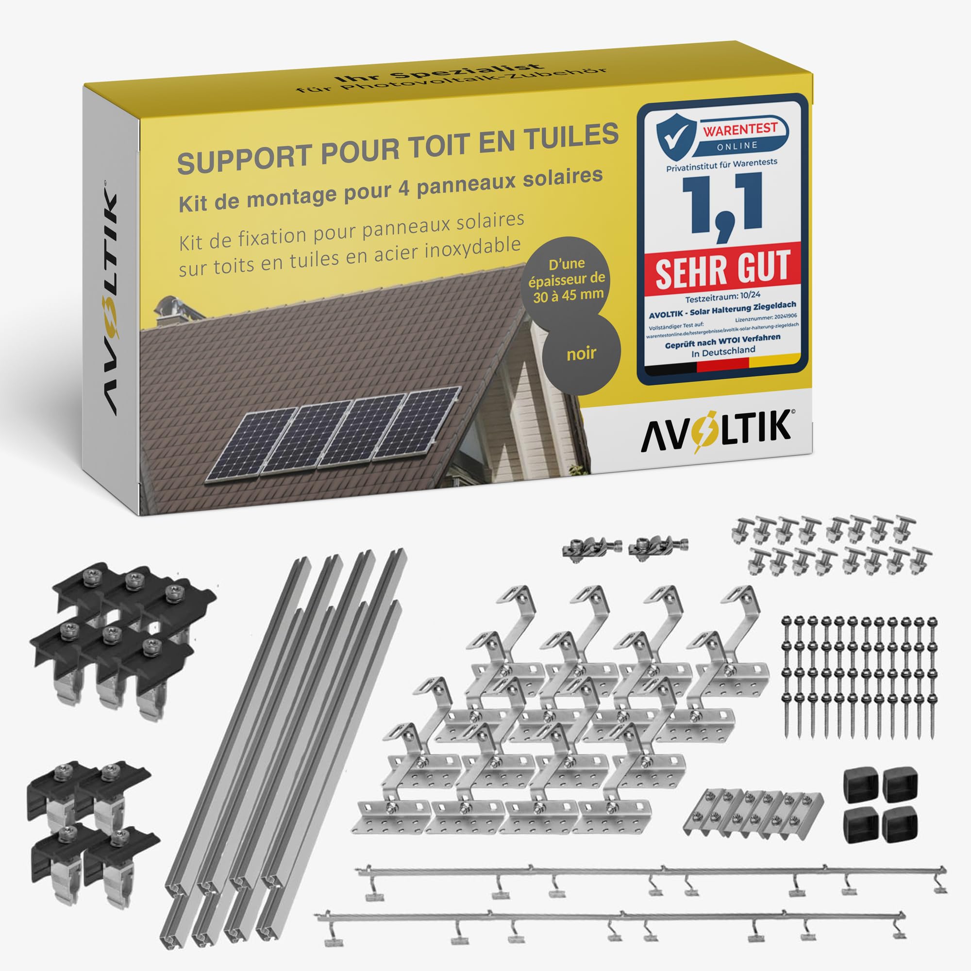 Pinces de rail de montage en aluminium pour projet solaire toit en tuiles