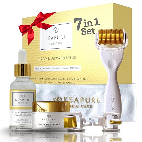 Derma Roller Kit para cara cuerpo estrías 540 cabezales de rodillo de microagujas 180 ojos 600 caras 1200 cuerpo crema hidratante grande de 106oz y