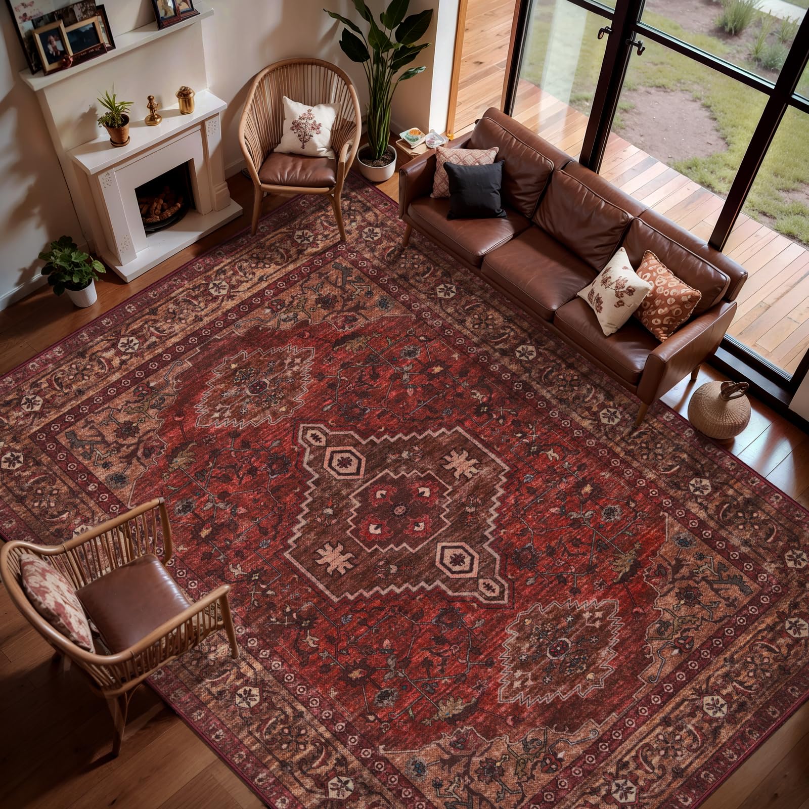 Tangsoo Dark Red Rug
