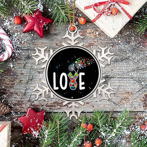 Miniatura 7 de Rompecabezas de amor para autismo, decoración de árbol de corazón, decoraciones de concienciación sobre el autismo, regalos de recuerdo de Navidad,