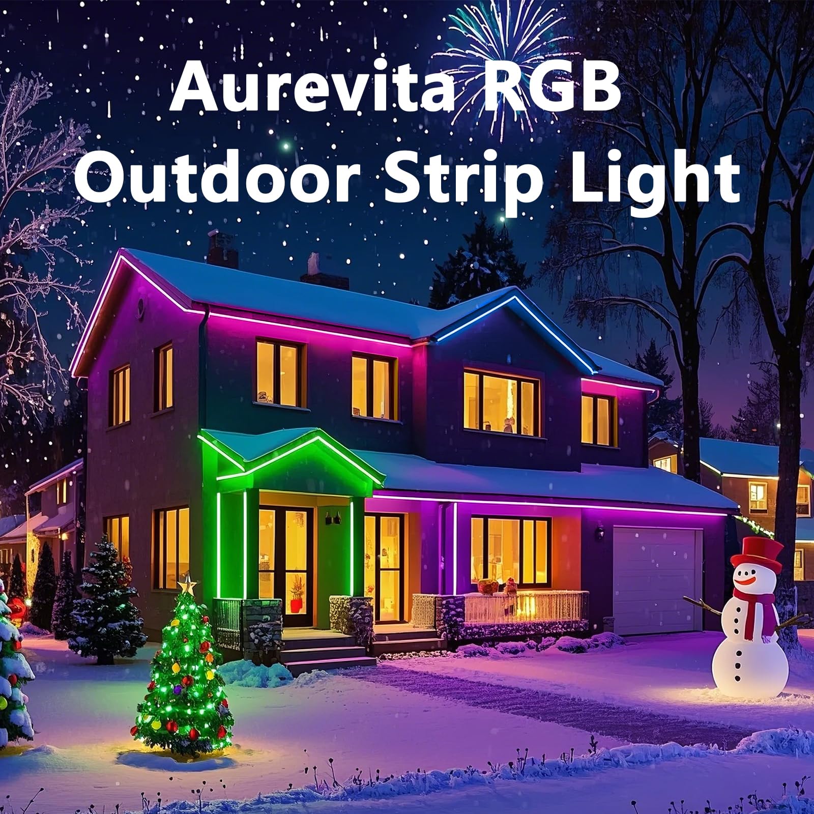 Outdoor LED Strip, Smart IP67, Music Sync, App Control, Wall Mount, RGB, Waterproof, for Balcony, Garden, Bedroom, Christmas, Halloween（30 meter）