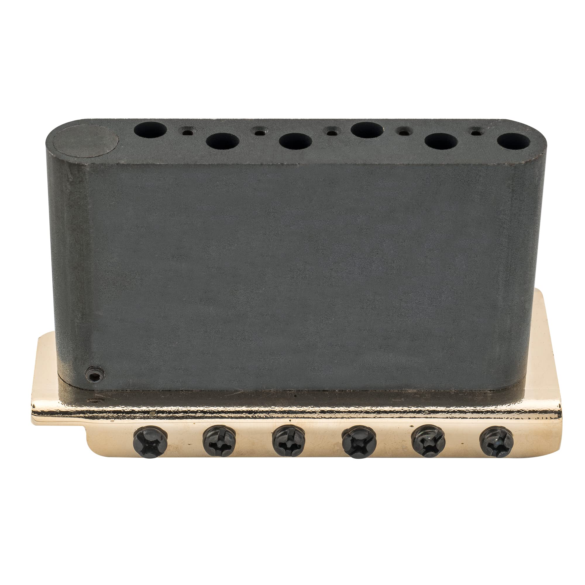 Wilkinson WVC-SB 54mm 6-Loch Strat Tremolo Steg Gitarre Bridge mit Vintage Stahl Saitenreiter Voller Solid Stahlblock für USA Vintage Strat und Japan Strat, Gold