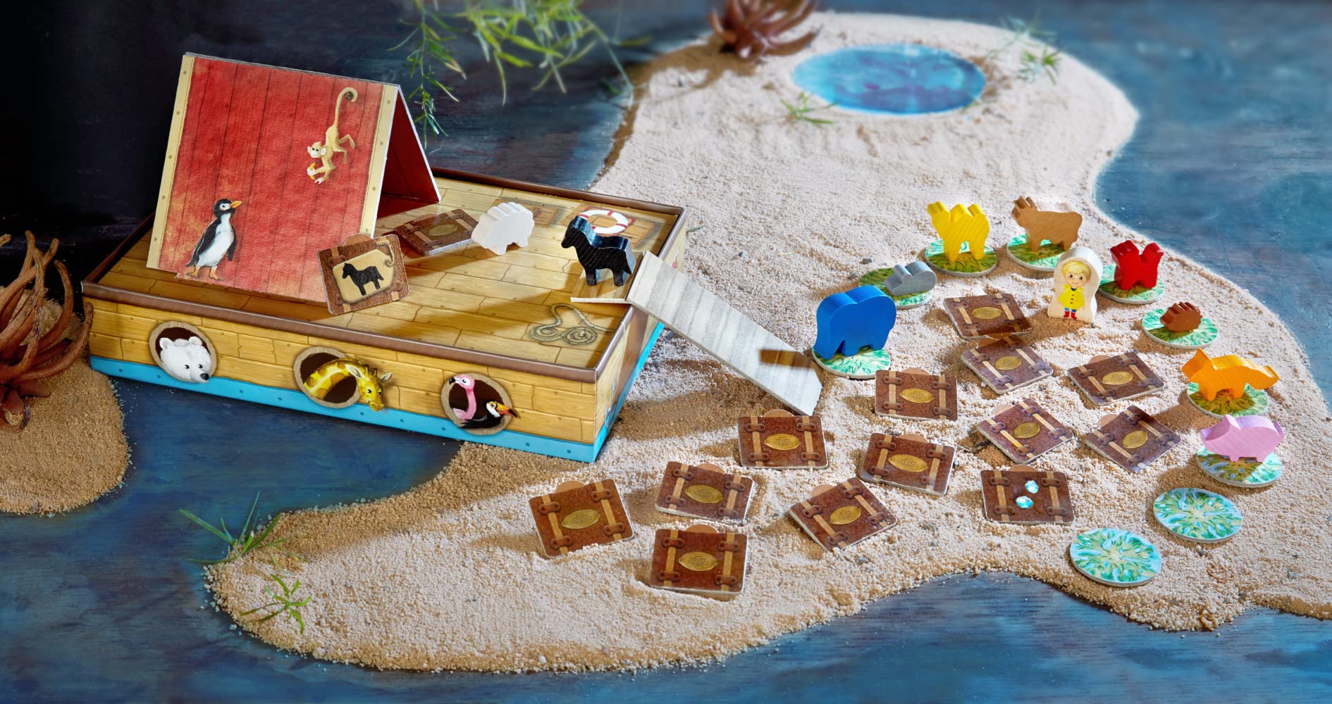 HABA 305838 - Ab auf die Arche, Spiel ab 3 Jahren, made in Germany bunt