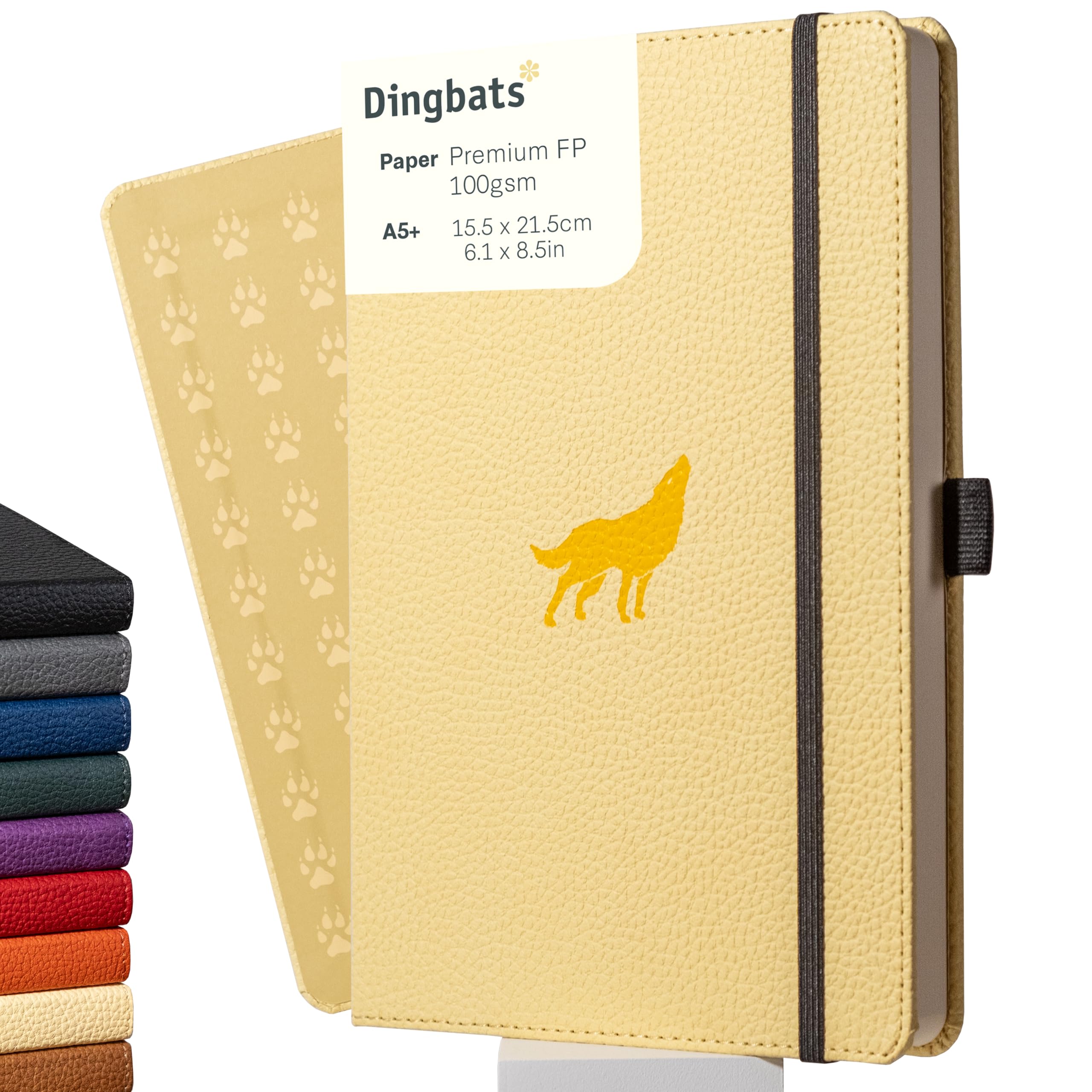 Dingbats A5 Wildlife Ruled Notebook Journal - Premium Vegan Leather Hardcover Executive Journal for Women & Men - Work, Note Taking, Writing & TravelThe Forest Stewardship Council