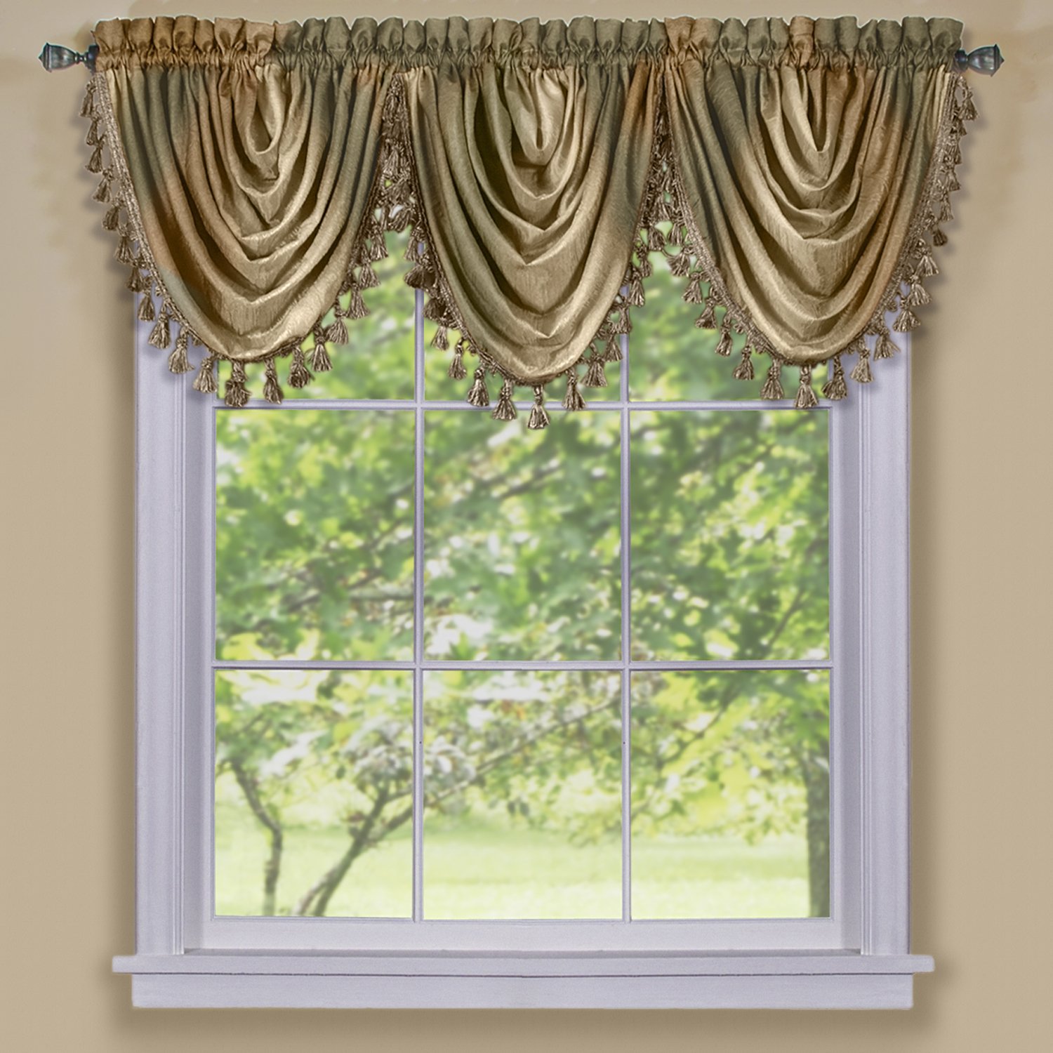 Ombre Waterfall Valance 46x40 - Earth