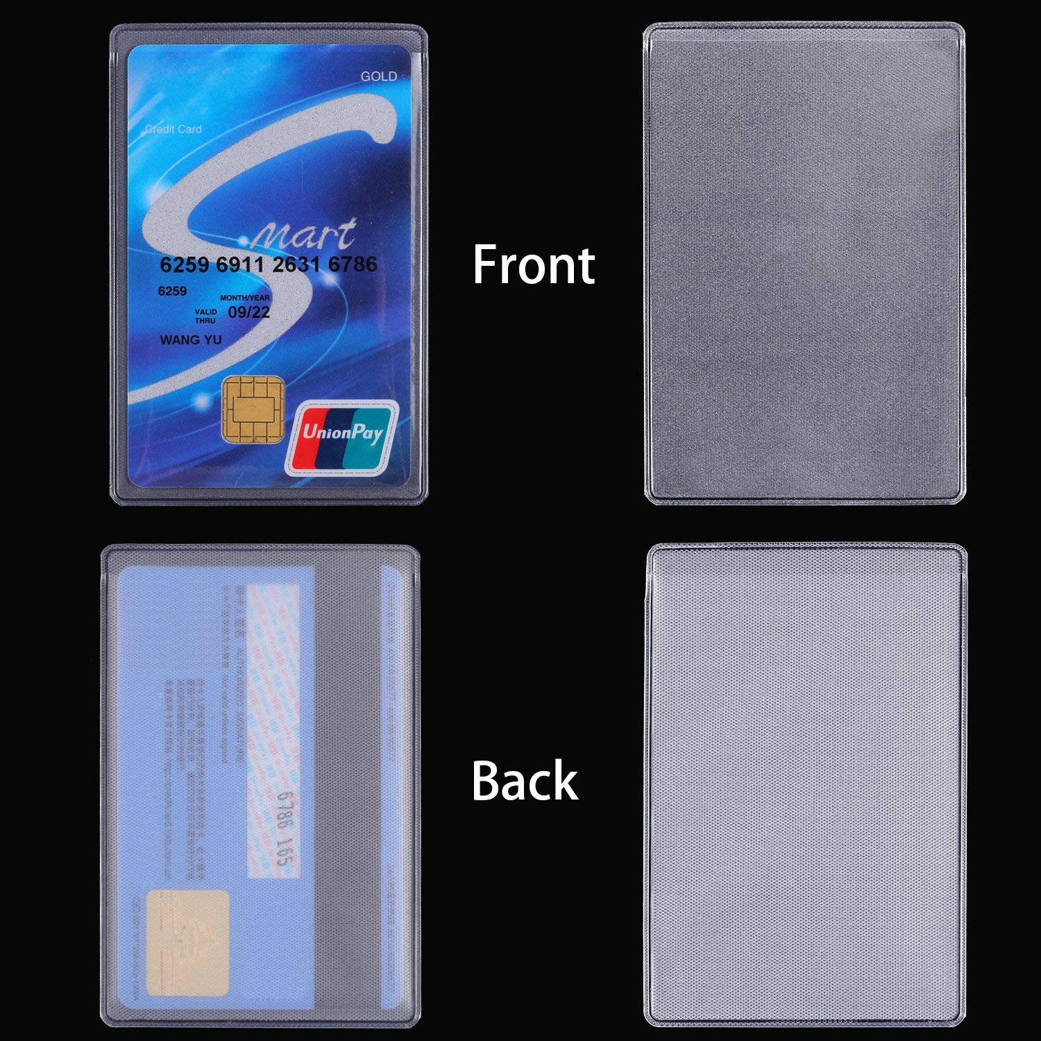 étui Carte D'identité Lot De 12 Pochettes Transparentes Pour Cartes - Protection ID, Permis De Conduire, Cartes Bancaires Protection Carte Bancaire Pvc