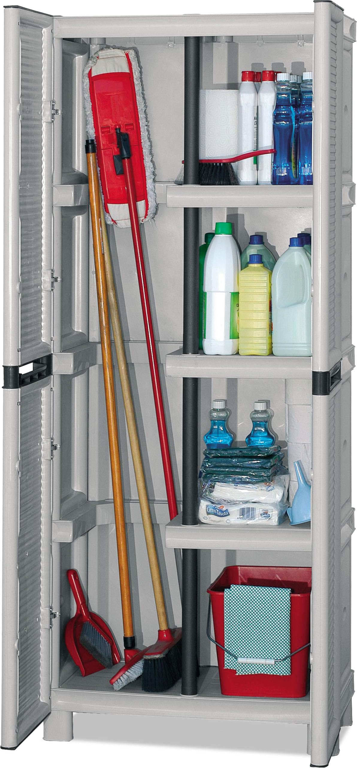 Art Plast CONCERT Armario de media altura en polipropileno, Gris claro, 172x70x39 cms