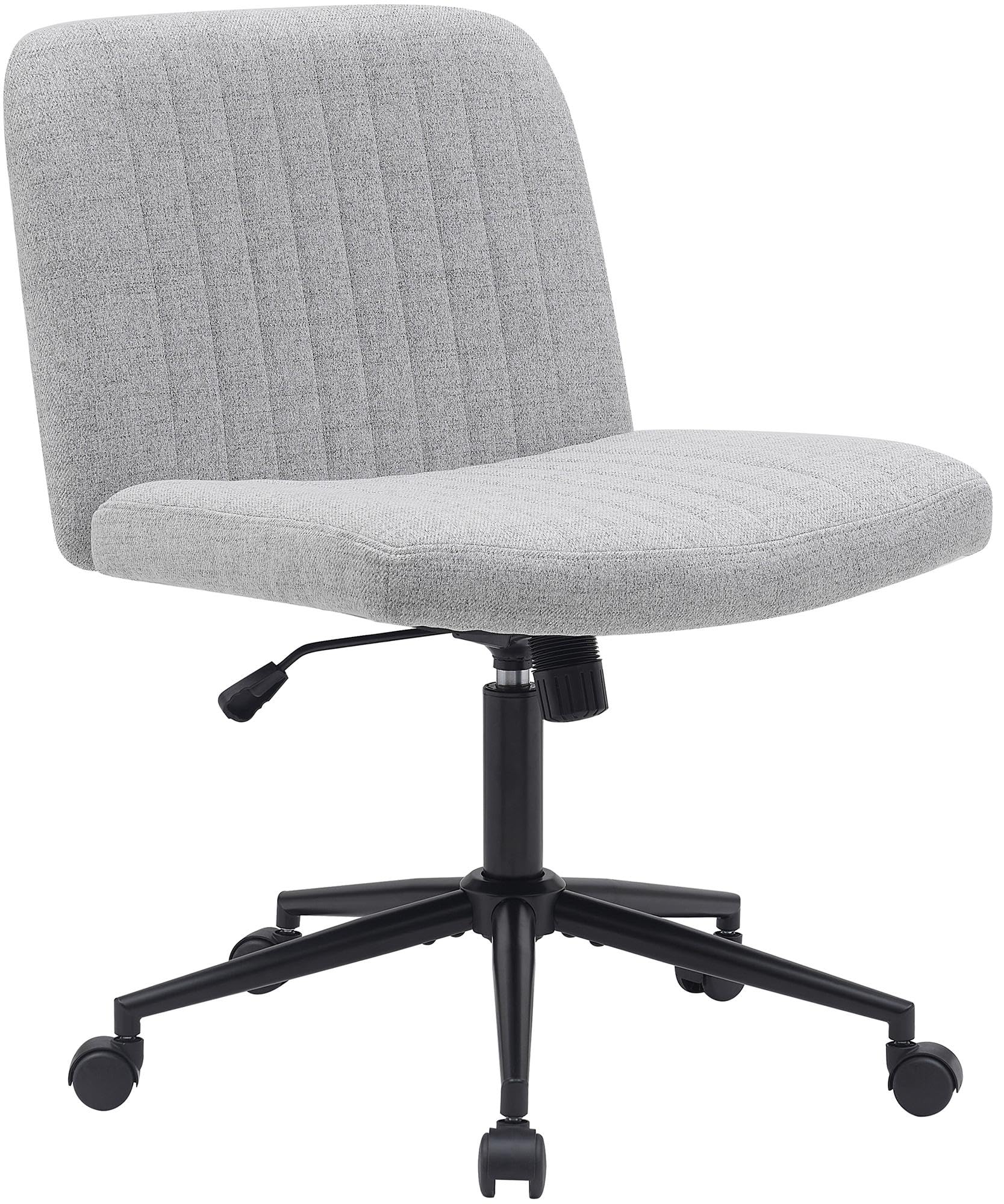 CLP Sedia Ufficio Kingman | Velluto Grigio Chiaro | Girevole Con Schienale | Regolabile Altezza | Fino A 120 Kg - 3