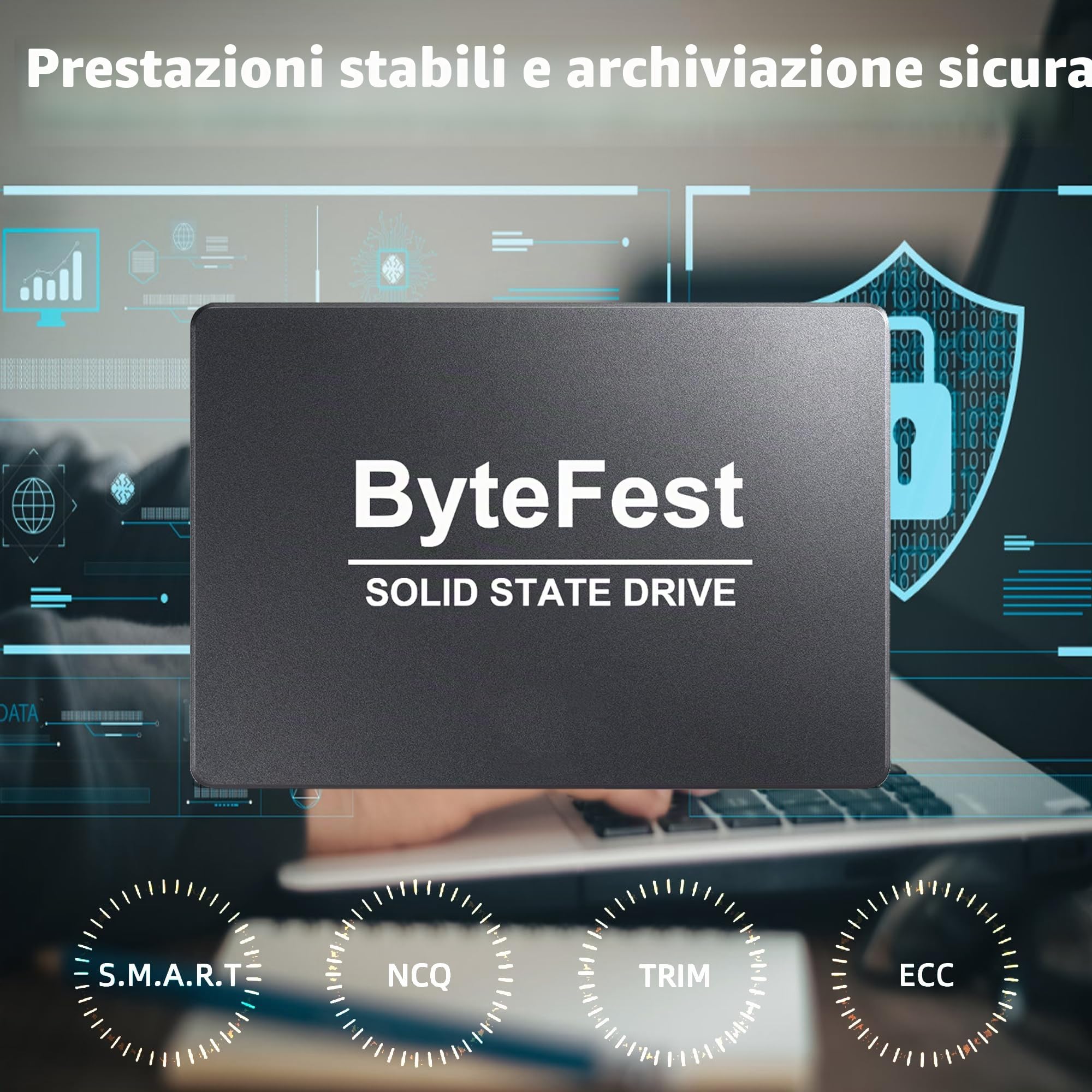 SSD 256GB Unità a stato solido interne 2.5" SATA III 7mm disco ssd interno, per Laptop e PC Desktop