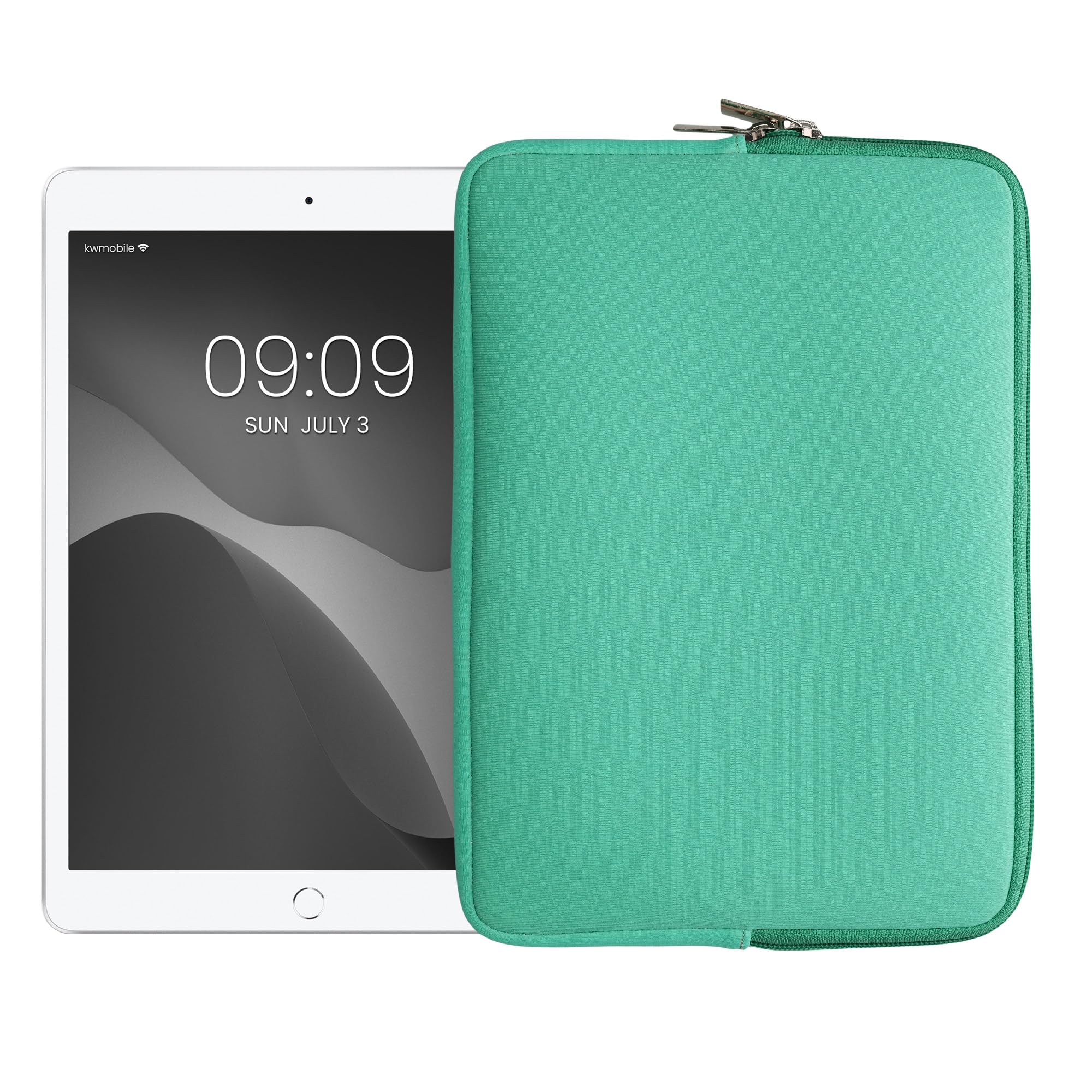 kwmobile Étui de Protection pour Tablette - Housse de Protection Universelle 9,7"-11" Tablet pour Tablette en néoprène - Menthe glaciale