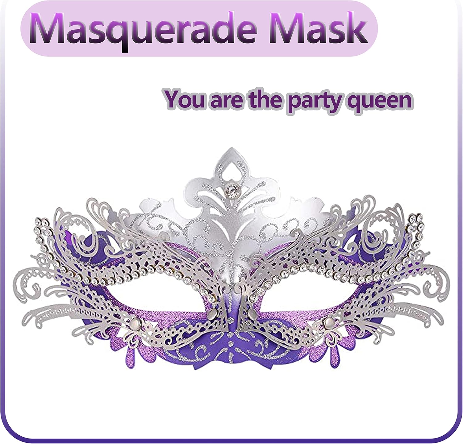 Masquerade Mask for Women/Men, Fancy Party Face Mask Venetian Mask for Prom Ball Halloween Mardi Gras - Image 3