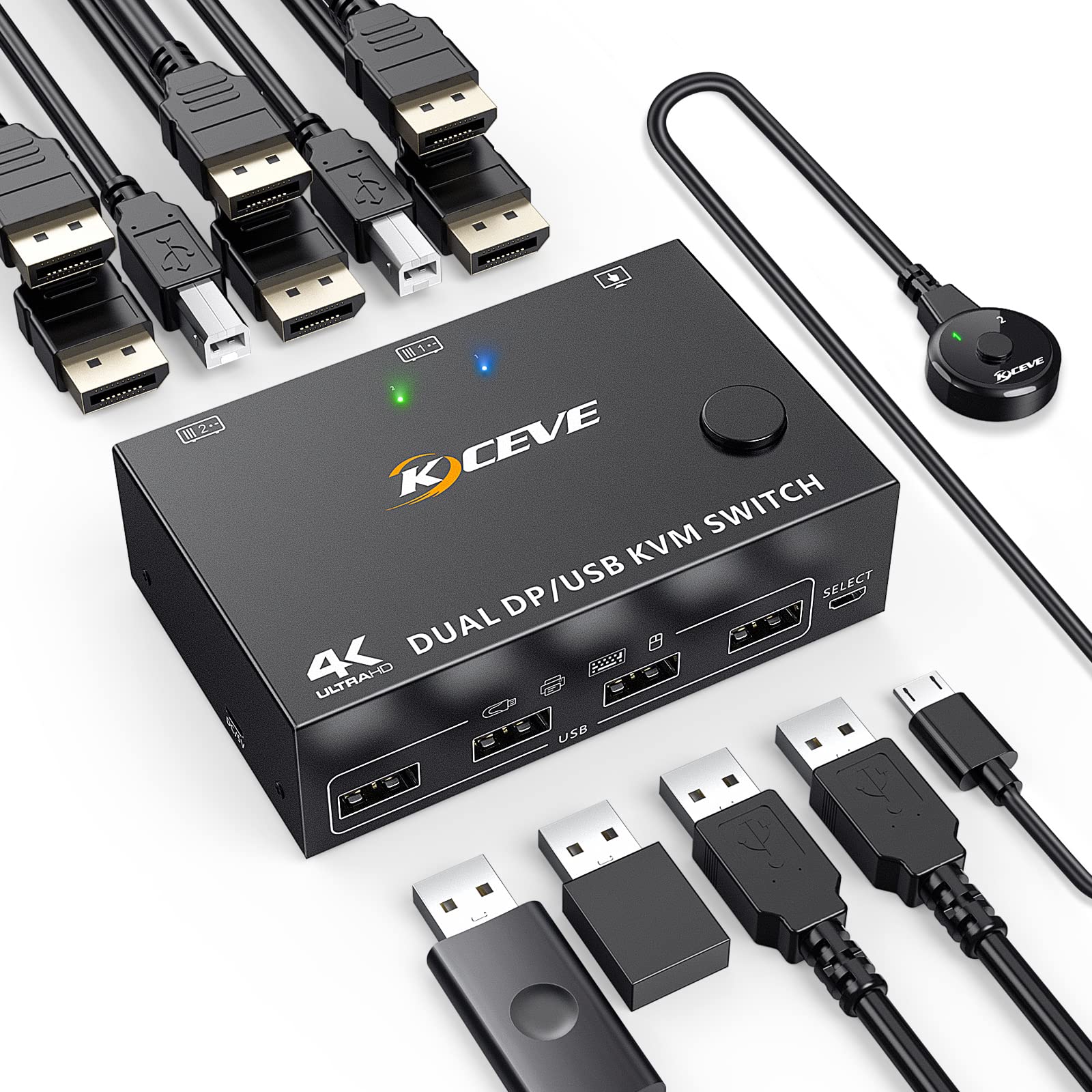 KVM Switch Für 3 Computer & 2 Monitore – DP, USB 3.0, Bis 8K Auflösung