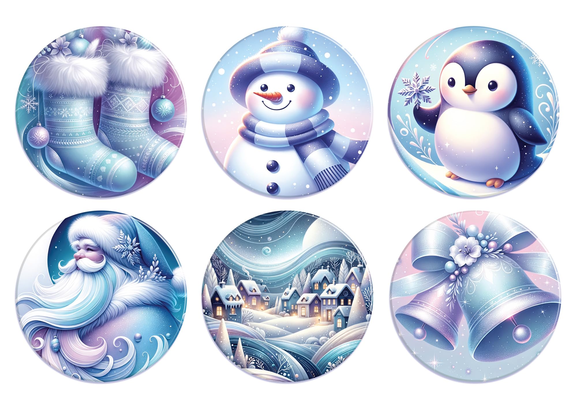 Star Online Xmas Blue Silver Design Christmas Coasters Set Of 6 Housewarming Gifts For Xmas Table Suitable For Hot And Cold Drinks (Xmas Blue Silver Design)