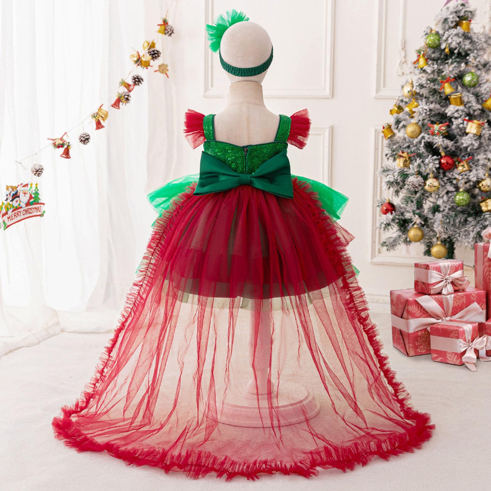 Vestiti di Natale Bambina, Vestito da Bambina per Natale,Festa,Ballo,Costume,Principessa,Spettacolo,Vestito da Bambina